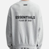 FEAR OF GOD Essentials Signature Logo Crewneck Light Heather FEAR OF GOD ESSENTIALS FEAR OF GOD ESSENTIALS - originalfook singapore