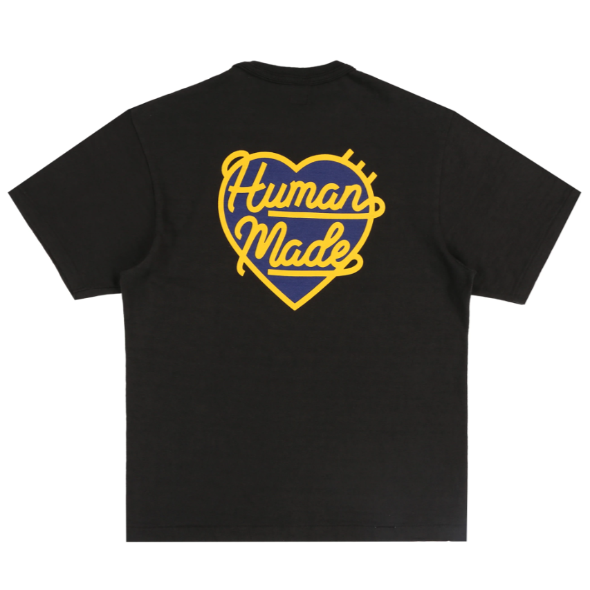 Human Made Navy Heart Badge Tee Black HUMAN MADE HUMAN MADE - originalfook singapore