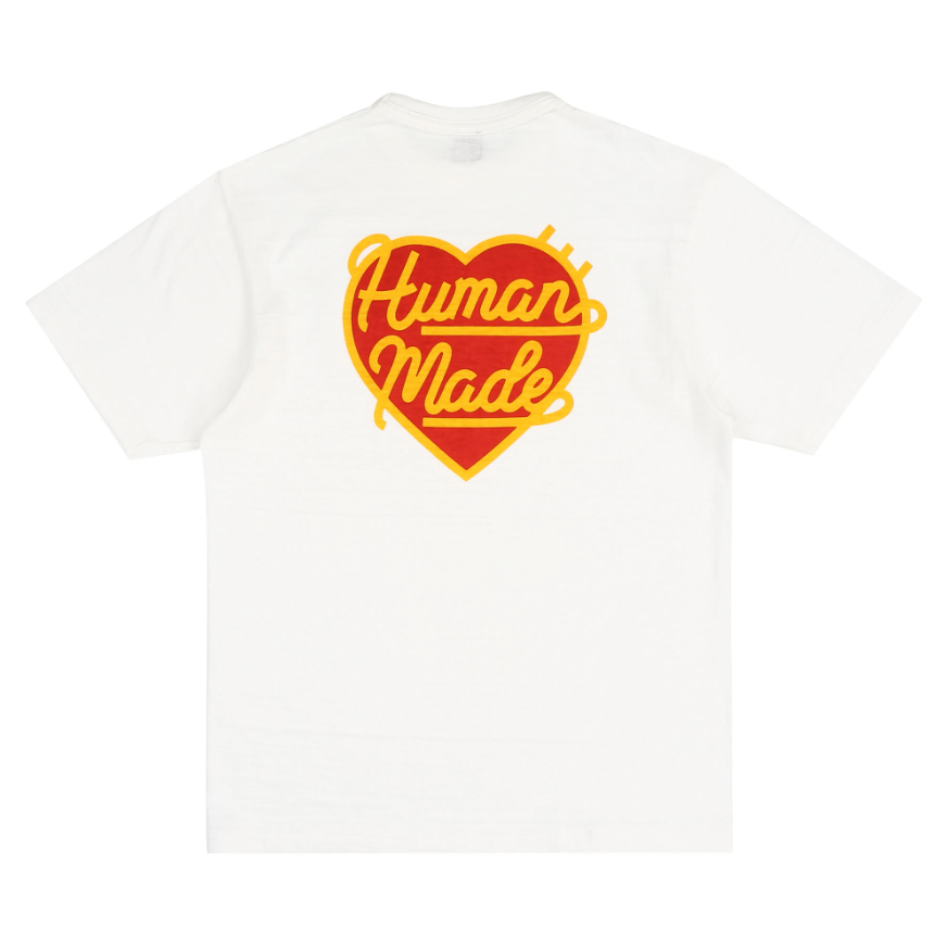 Human Made Red Heart Badge Tee White HUMAN MADE HUMAN MADE - originalfook singapore