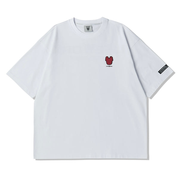 LifeWork Korea Embroidered Chest Logo Tee White lifework lifework - originalfook singapore