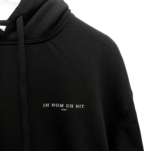 IH NOM UH NIT Paris Chest Logo Hoodie Black NCS23233 IH NOM UH NIT IH NOM UH NIT - originalfook singapore