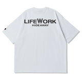 LifeWork Korea Embroidered Chest Logo Tee White lifework lifework - originalfook singapore
