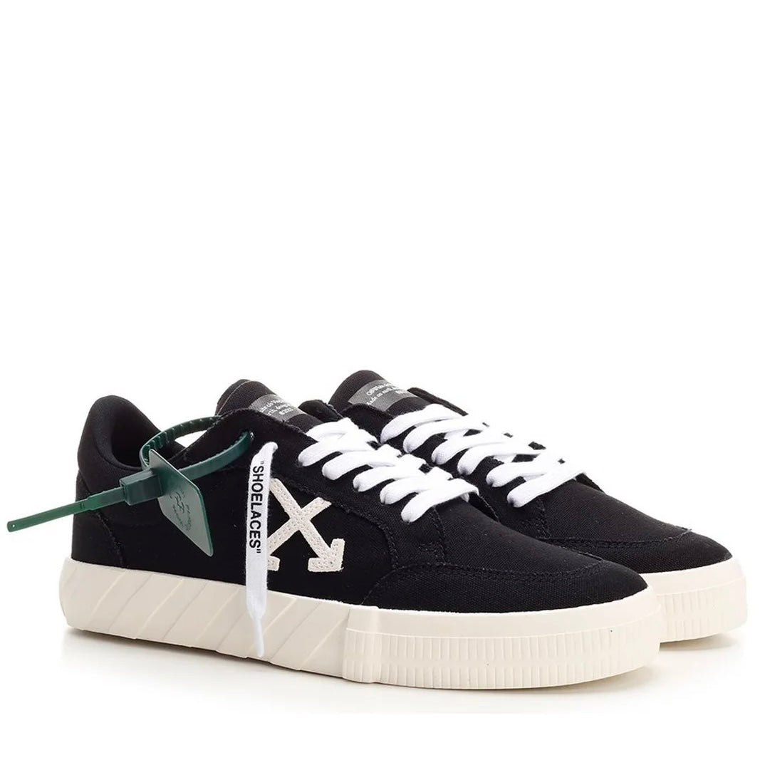 Off White Low Vulcanized Canvas Sneakers Black