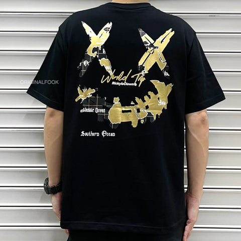 Rickyisclown [RIC] Map Smiley Tee Black Gold Foil [R7230213B-R8]