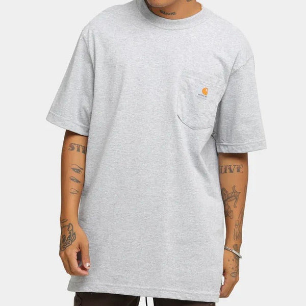 Carhartt USA K87 Workwear Pocket Tee Light Heather Grey carhartt - Originalfook Singapore