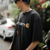 Carhartt USA K195 Signature Logo Tee Black carhartt carhartt - originalfook singapore