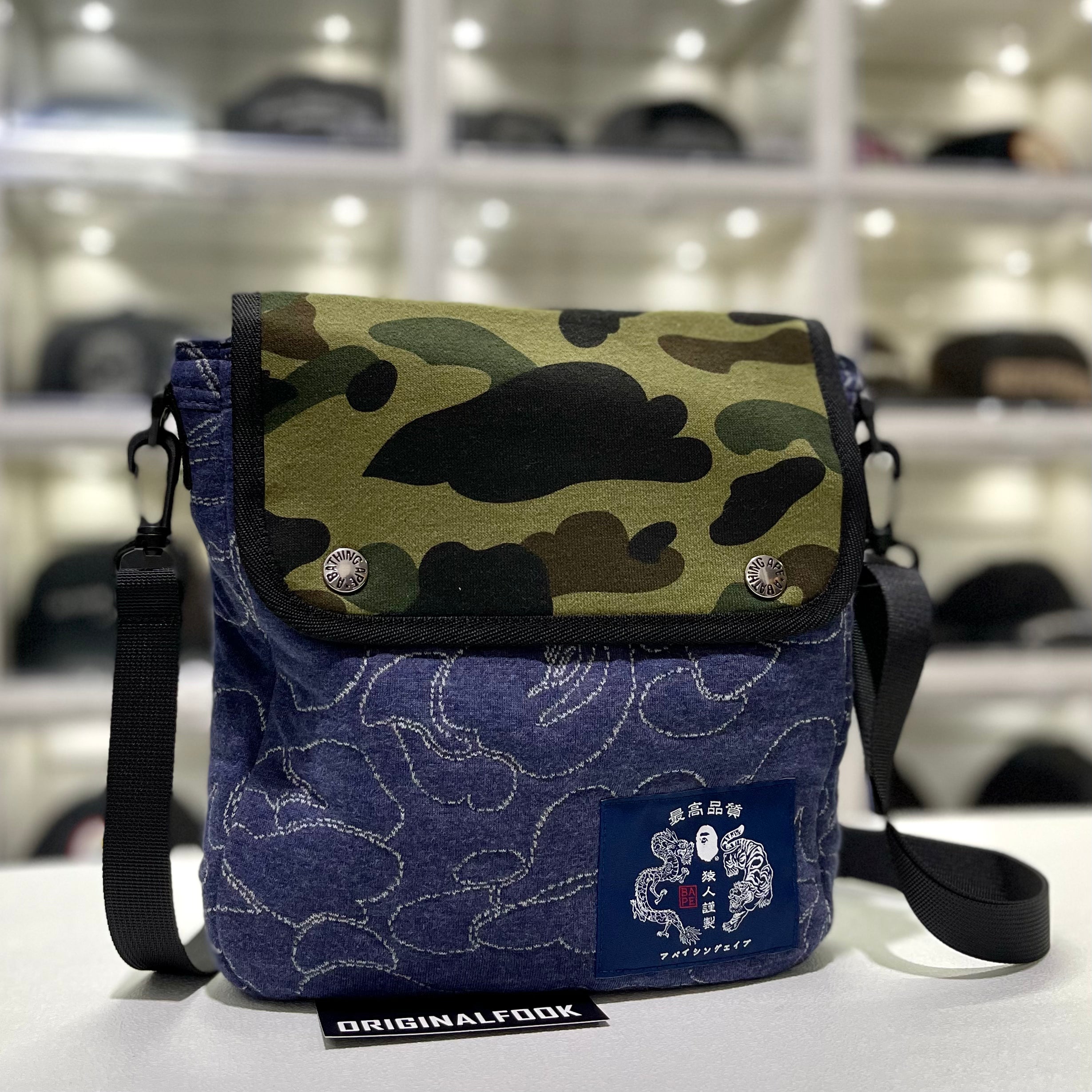 BAPE ABC Camo Shoulder Bag NavyBAPE ABC Camo Shoulder Bag Navy - OFour