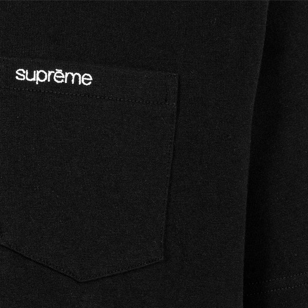 Supreme Embroidery Logo Pocket Tee Black supreme supreme - originalfook singapore