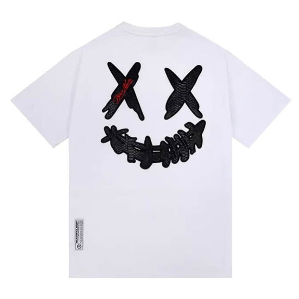 Rickyisclown [RIC] Black Mamba Embossed Smiley Tee White [R4220222B-N5] RICKYISCLOWN RICKYISCLOWN - originalfook singapore