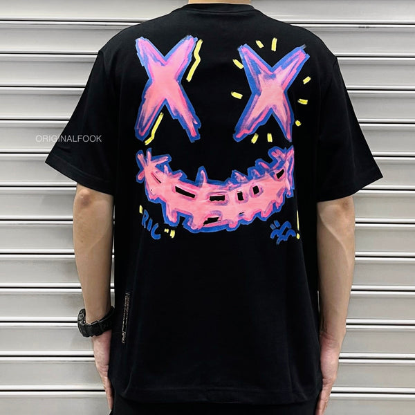 Rickyisclown [RIC] Neon Graffiti Smiley Tee Black [R27230225E-O8] RICKYISCLOWN RICKYISCLOWN - originalfook singapore