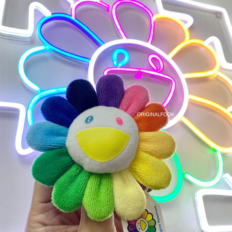 Takashi Murakami Kaikai Kiki Flower Plush Badge Keychain Pin Rainbow White TAKASHI MURAKAMI TAKASHI MURAKAMI - originalfook singapore