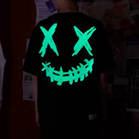 Rickyisclown [RIC] Basic Glow In The Dark Smiley Tee Black [R20200506b-FFF]