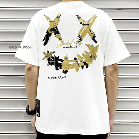 Rickyisclown [RIC] Map Smiley Tee White Gold Foil [R7230213B-R8]