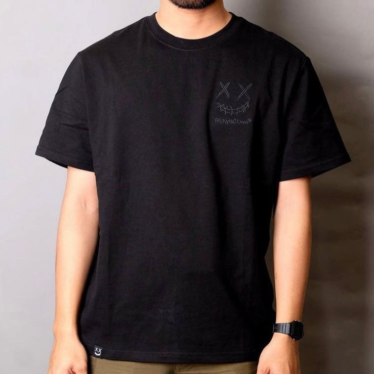 Rickyisclown [RIC] Black Mamba Embossed Smiley Tee Black [R4220222B-N5] RICKYISCLOWN RICKYISCLOWN - originalfook singapore