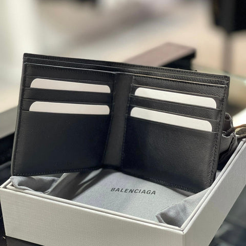 Balenciaga Cash Square Bifold Wallet Black