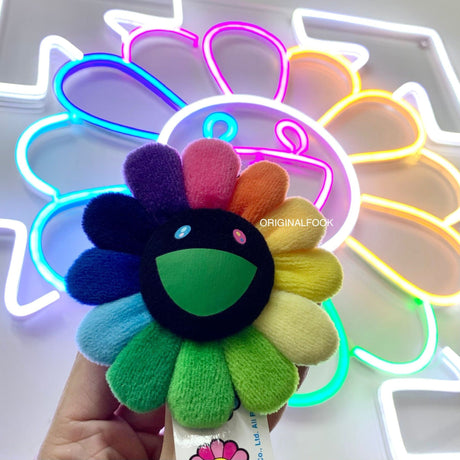 Takashi Murakami Kaikai Kiki Flower Plush Badge Keychain Pin Rainbow Black TAKASHI MURAKAMI TAKASHI MURAKAMI - originalfook singapore