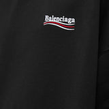 Balenciaga Political Campaign Embroidery Logo Oversized Hoodie Black BAL BAL - originalfook singapore