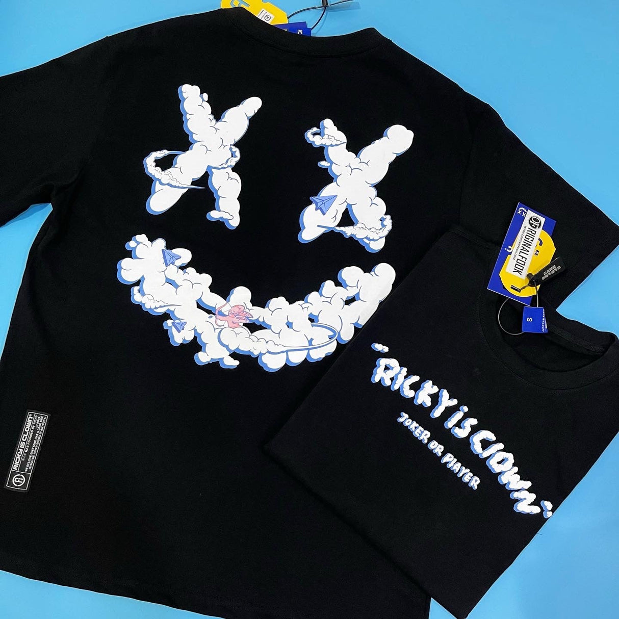 Rickyisclown [RIC] Cloud Cherub Smiley Tee Black [R11210119hXZ-AAAA] RICKYISCLOWN RICKYISCLOWN - originalfook singapore
