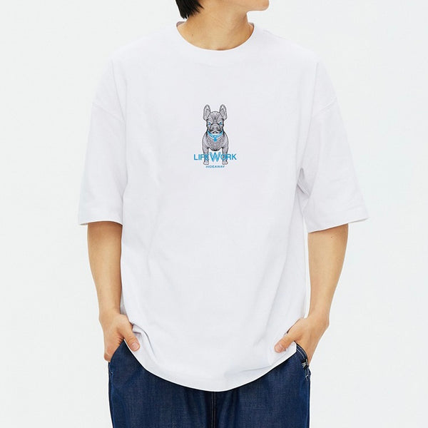 LifeWork Korea Small Mascot Tee White lifework lifework - originalfook singapore