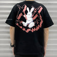 Rickyisclown [RIC] Hanging Rabbit Smiley Tee Black [27230418G-P8] RICKYISCLOWN RICKYISCLOWN - originalfook singapore