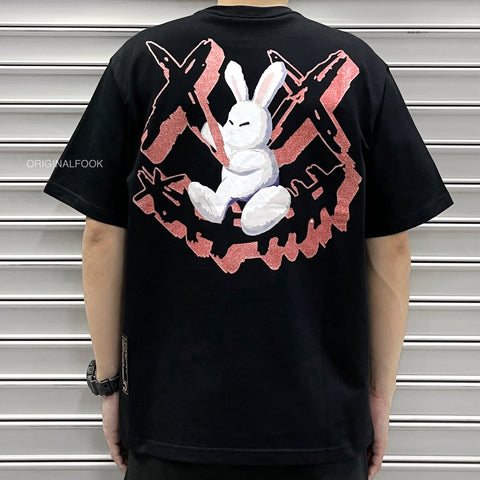Rickyisclown [RIC] Hanging Rabbit Smiley Tee Black [27230418G-P8]