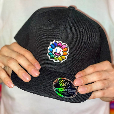 Takashi Murakami Embroidered Kaikai Kiki Flower Snapback Cap TAKASHI MURAKAMI TAKASHI MURAKAMI - originalfook singapore