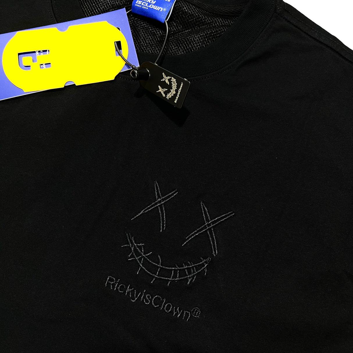 Rickyisclown [RIC] Black Mamba Embossed Smiley Tee Black [R4220222B-N5] RICKYISCLOWN RICKYISCLOWN - originalfook singapore