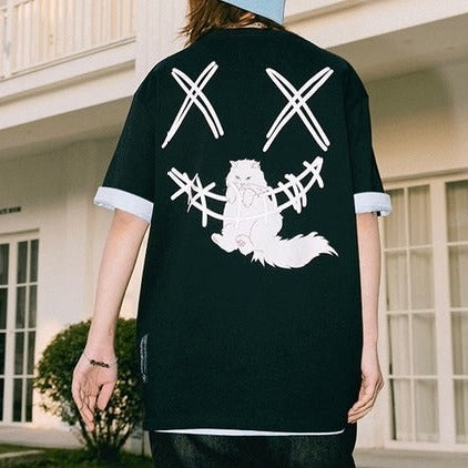 Rickyisclown [RIC] Cat Smiley Tee Black [R8210720g-PP]
