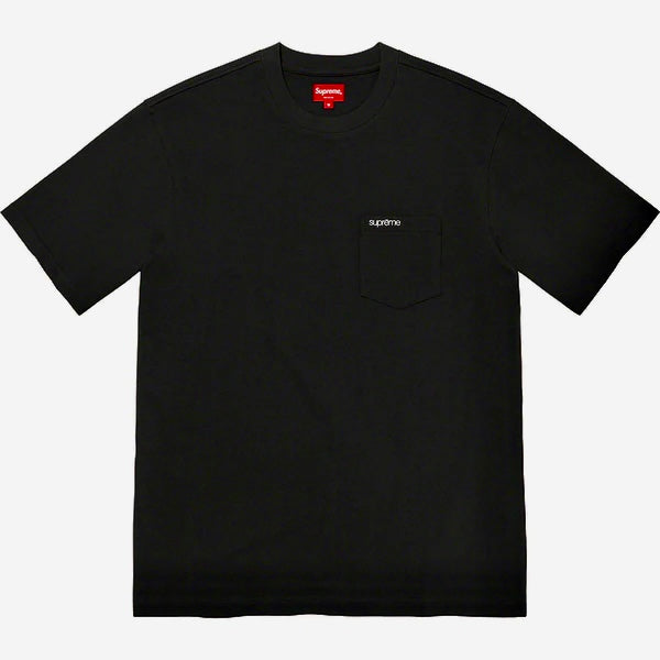 Supreme Embroidery Logo Pocket Tee Black