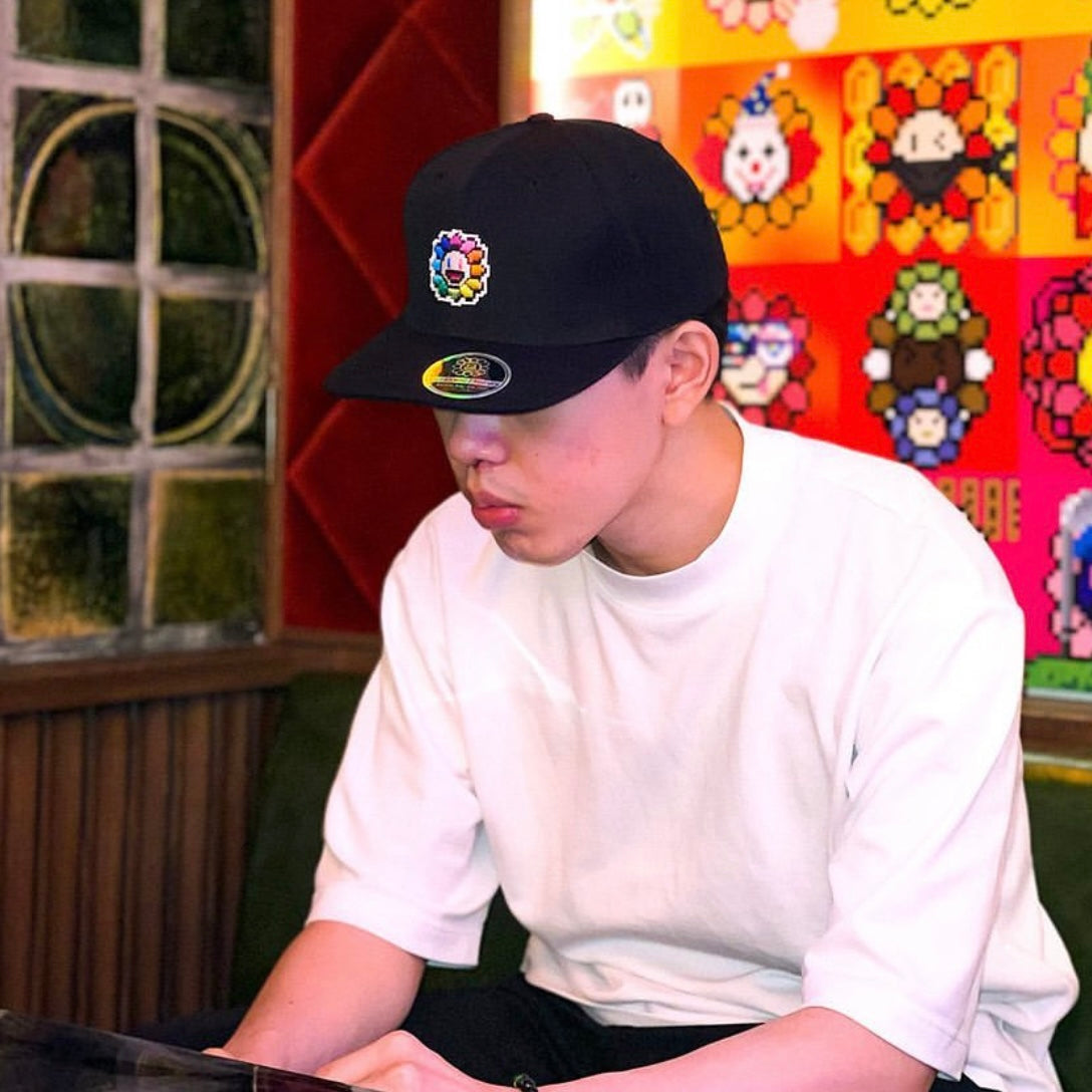 Takashi Murakami Embroidered Kaikai Kiki Flower Snapback Cap TAKASHI MURAKAMI TAKASHI MURAKAMI - originalfook singapore