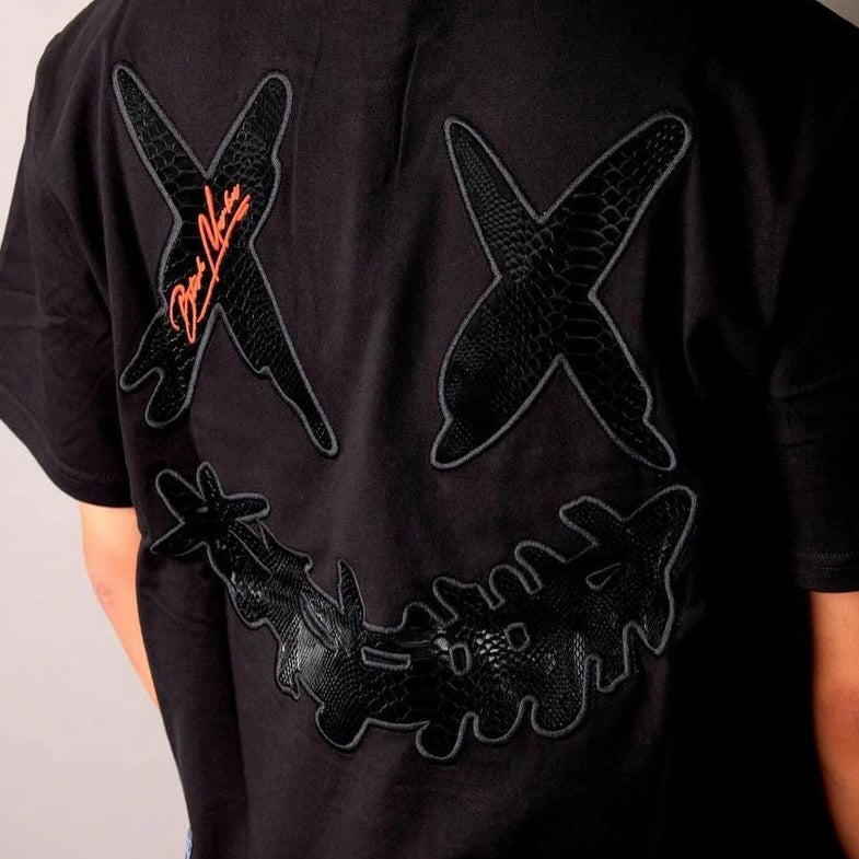 Rickyisclown [RIC] Black Mamba Embossed Smiley Tee Black [R4220222B-N5] RICKYISCLOWN RICKYISCLOWN - originalfook singapore