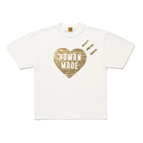 Human Made Metallic Foil Heart Tee White HUMAN MADE HUMAN MADE - originalfook singapore