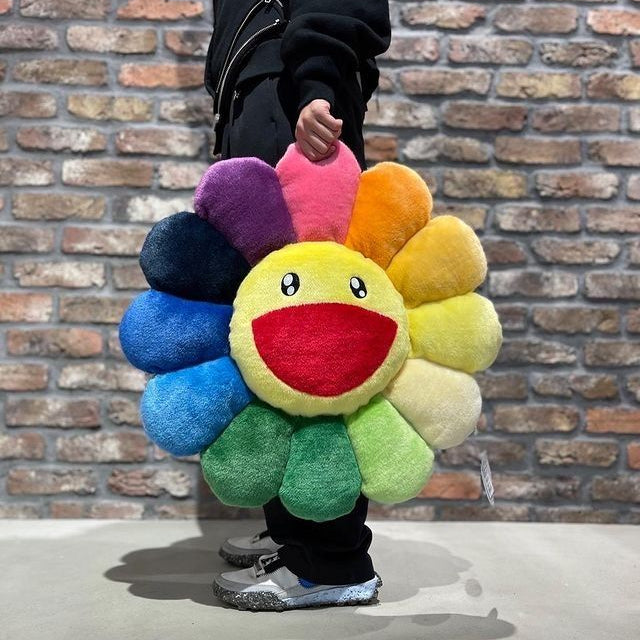 Takashi Murakami Flower 60cm Plush Cushion Rainbow