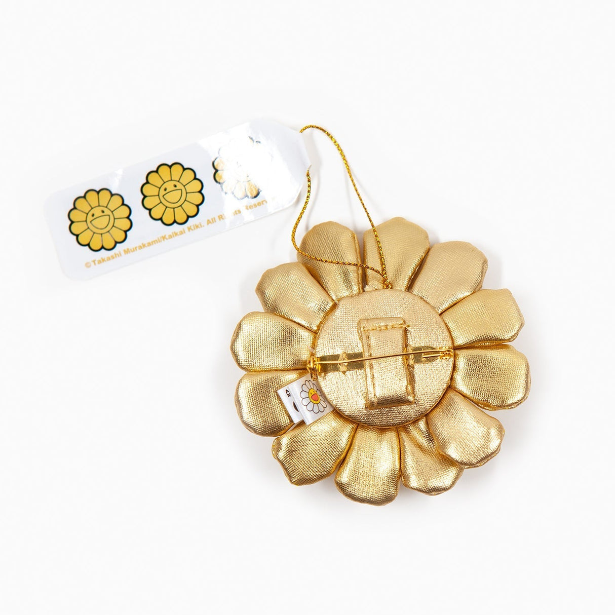 Takashi Murakami Kaikai Kiki Flower Plush Badge Keychain Pin Gold TAKASHI MURAKAMI TAKASHI MURAKAMI - originalfook singapore