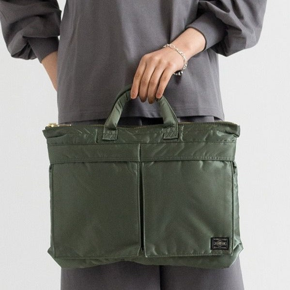 Porter Yoshida Japan Tanker Briefcase Olive Small [622-78330] PORTER JAPAN PORTER JAPAN - originalfook singapore
