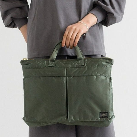 Porter Yoshida Japan Tanker Briefcase Olive Small [622-78330] PORTER JAPAN PORTER JAPAN - originalfook singapore