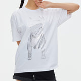 LifeWork Korea Outline Bulldog Tee White Silver Foil lifework lifework - originalfook singapore