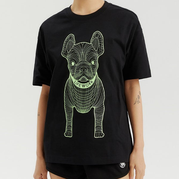 LifeWork Outline Mascot Tee Black Green lifework lifework - originalfook singapore