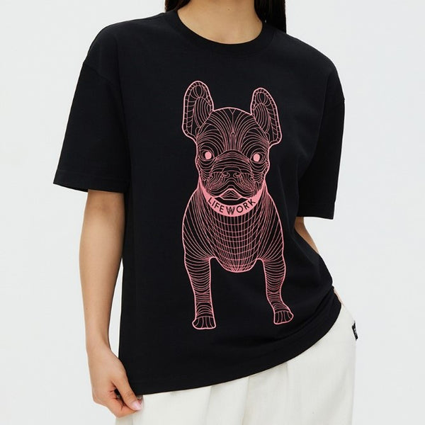 LifeWork Outline Mascot Tee Black Pink lifework lifework - originalfook singapore