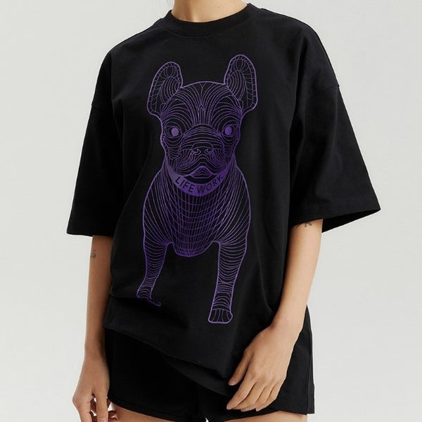 LifeWork Outline Mascot Tee Black Purple lifework lifework - originalfook singapore