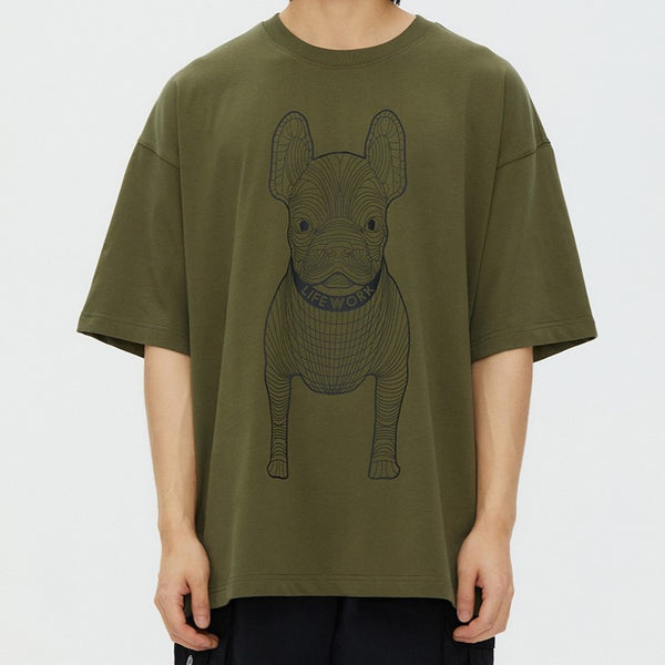 LifeWork Outline Mascot Tee Khaki lifework lifework - originalfook singapore