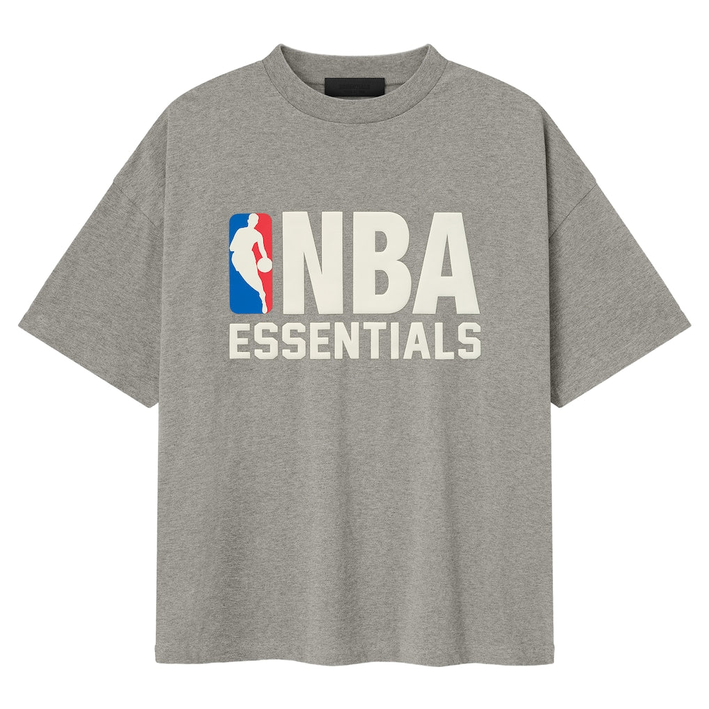 Fear of God Essentials X NBA 90s Heavyweight Tee Concrete Heather