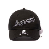 Black Mastermind Japan x New Era 9TWENTY cap with logo embroidery, casual adjustable baseball cap, stylish streetwear accessory.