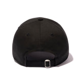 Black Mastermind Japan x New Era 9TWENTY cap with embroidered logo, casual adjustable baseball cap for streetwear style.