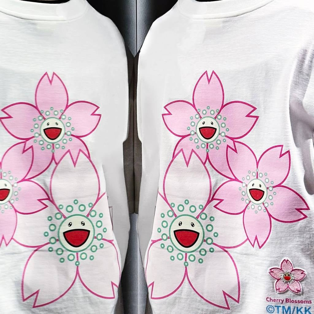 Takashi Murakami Embroidered Patch Sakura Flower Tee White TAKASHI MURAKAMI TAKASHI MURAKAMI - originalfook singapore