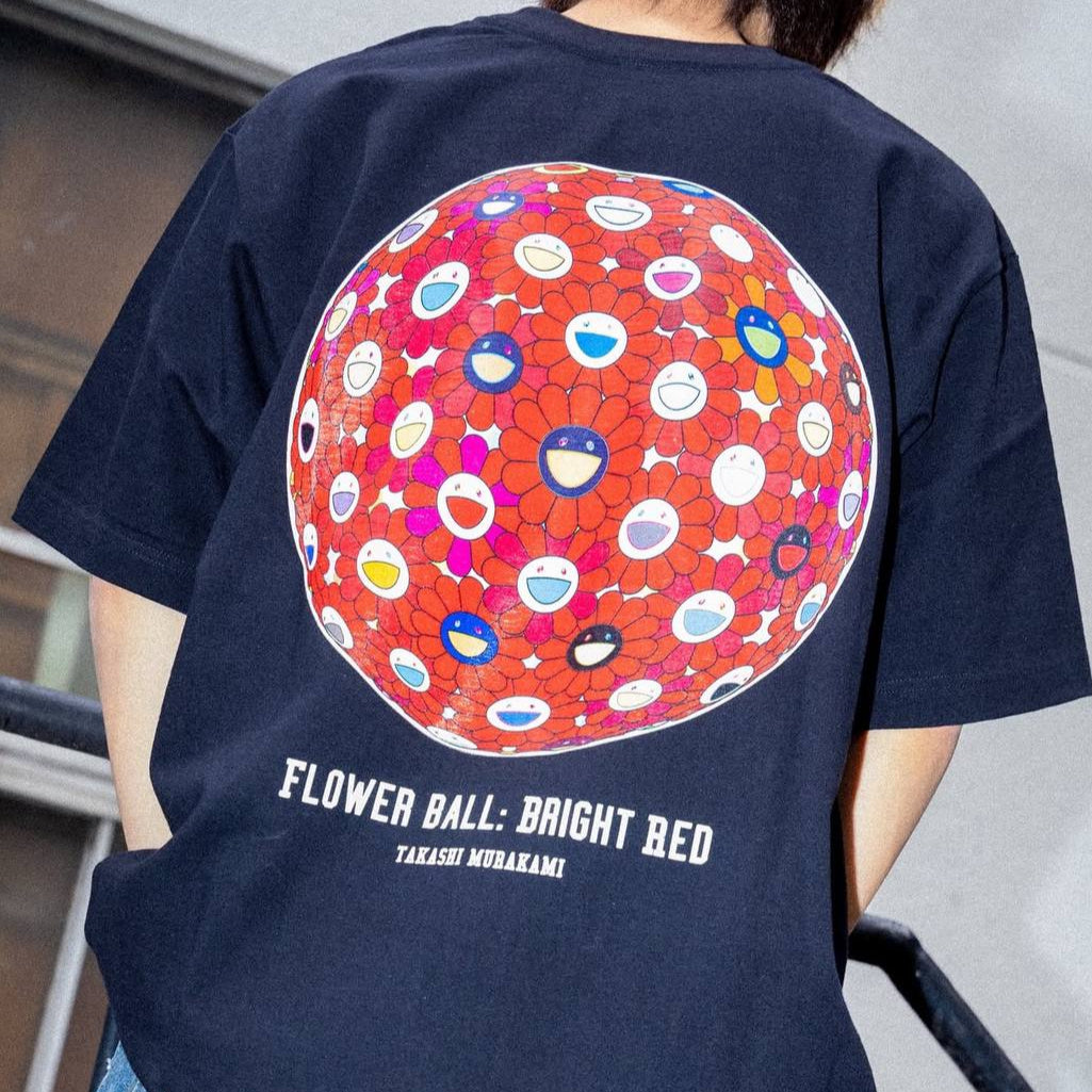 Buy Takashi Murakami Bright Red Flower Ball Tee Black online in