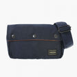 Porter Yoshida Japan Tanker Envelope Bag in navy, stylish and compact with a sleek design and durable material.