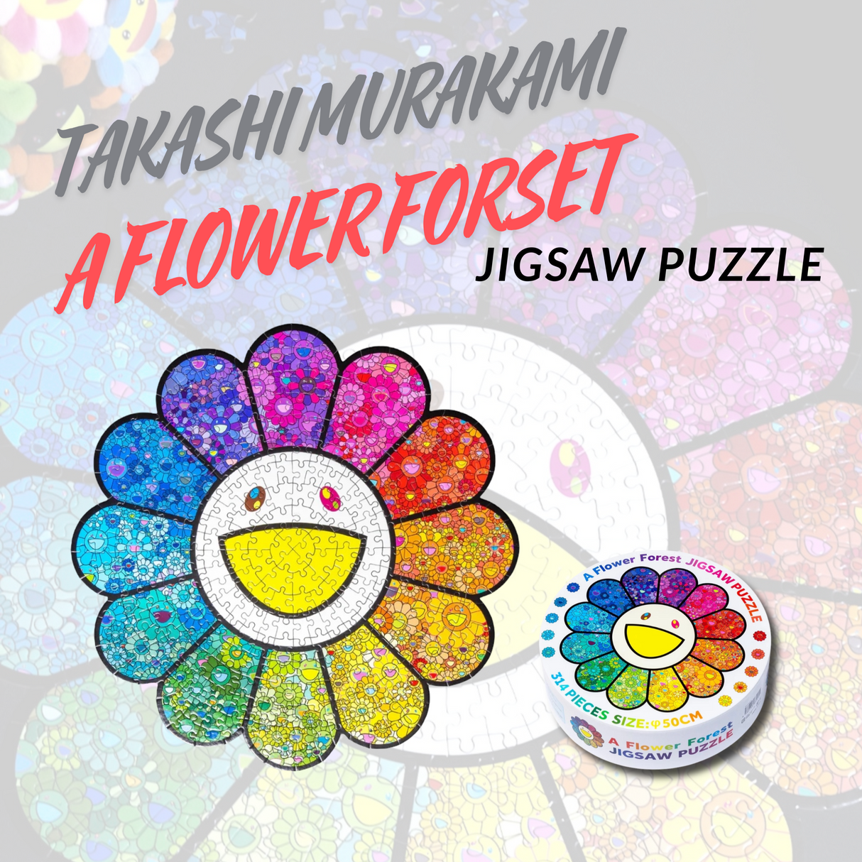 Takashi Murakami Flower Forest 50cm Jigsaw Puzzle