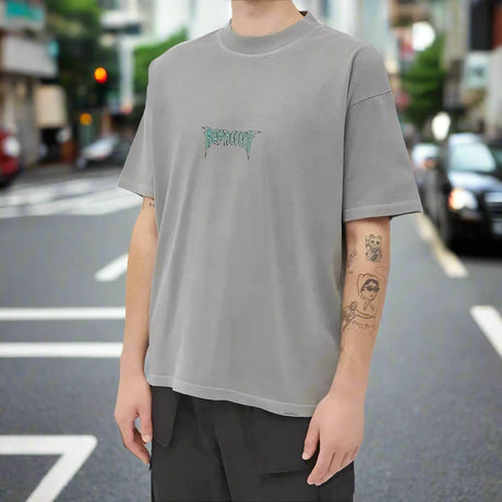 Represent Rock Logo Tee Grey REPRESENT REPRESENT - originalfook singapore
