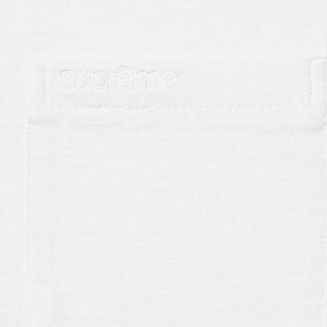 Supreme Embroidery Logo White Pocket Tee